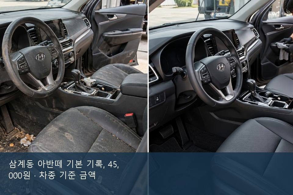 삼계동 아반떼 기본 기록, 45,000원 · 차종 기준 금액